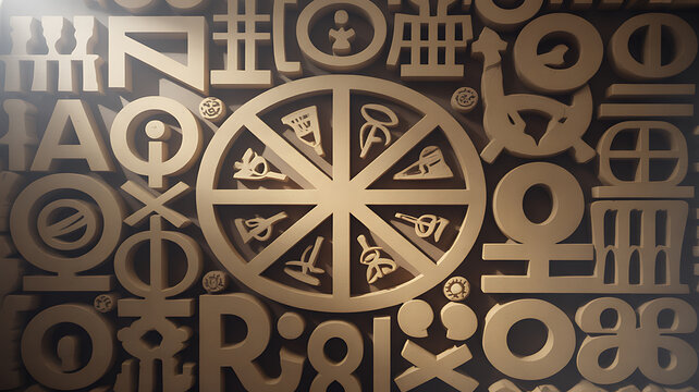 Abstract pattern of geometric symbols and shapes perfect for social media campaigns and vlogs