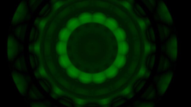 Abstract Green Circular Pattern Animation with Dark Background.
