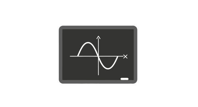Mathematical graph on blackboard surface.