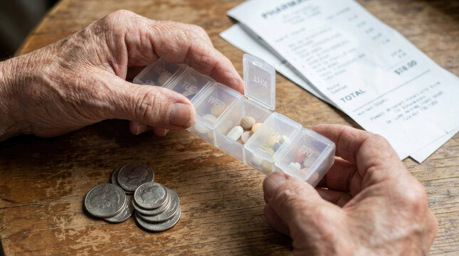 Elderly people finances medicine pillbox