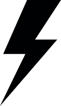 Lightning bolt icon vector, black electric flash symbol, minimalist power and energy sign, simple thunderbolt graphic for logo design