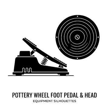 Pottery wheel foot pedal equipment.