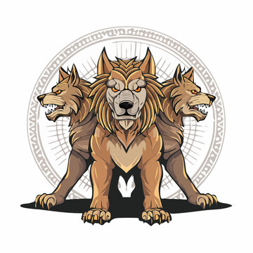Mythical Cerberus Three Headed Dog Guardian Ancient Greek Mythology