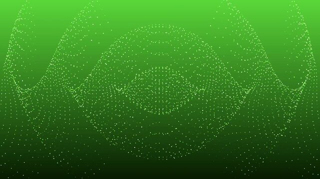 Abstract behongo green gradient background animation featuring tiny glowing light dots arranged in a globe-like pattern.