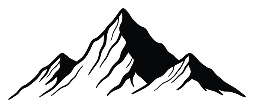 Dramatic mountain range graphic for outdoor adventure branding and nature inspired wilderness projects