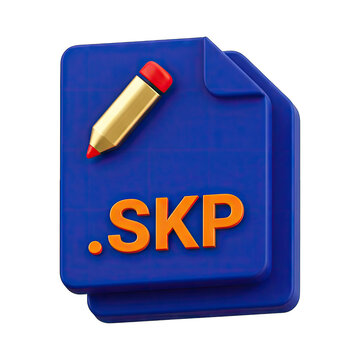 3D Icon of .SKP File with Pencil