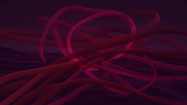 Dynamic curved lines with fluid flowing waves and curves with dark salmon, very dark violet and antique fuchsia colors