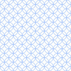 Fototapeta premium Light Blue Japanese Shippo Seven Treasures Seamless Pattern - Traditional Interlocking Circle Design
