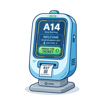 Digital Queue Number Dispenser Machine with Ticket Printing