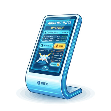 Digital kiosk with airport information interface