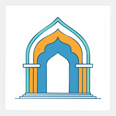 Fototapeta premium Stylized Islamic Archway Illustration