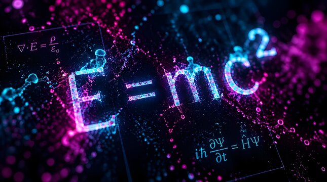 Scientific Formula Visualization, Physics Equation Abstract Background, Technology Innovation Digital Art