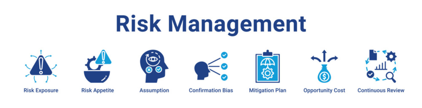 Risk Management Web Icon Banner and Collection
