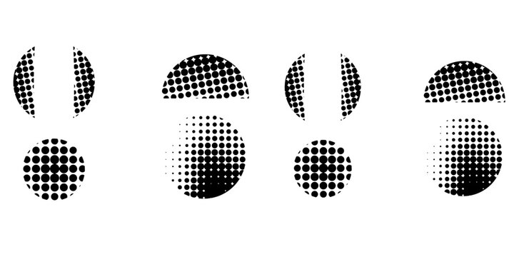 round vintage dots set gradient opacity modern elegant futuristic