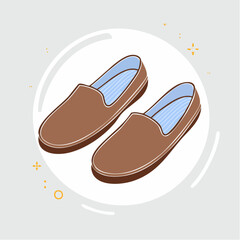 Obraz premium Brown Slip-On Shoes Illustration