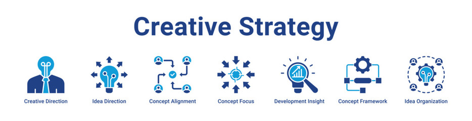Fototapeta premium -Creative Strategy Web Icon Banner and Collection
