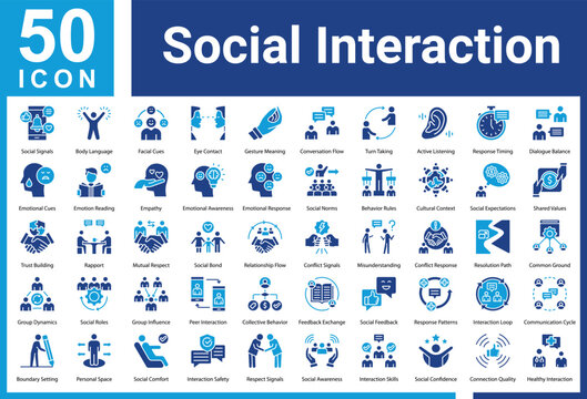 Social Interaction Systems icon set and collection