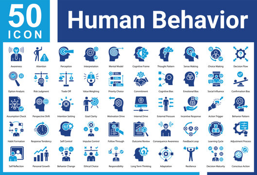 Human Behavior   Education icon set and collection