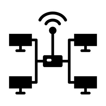 Extranet Icon - Solid Black