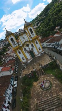 OURO PRETO, MINAS GERAIS, CIDADES HIST&Oacute;RIAS, IGREJA, BARROCO MINEIRO, FPV DRONE