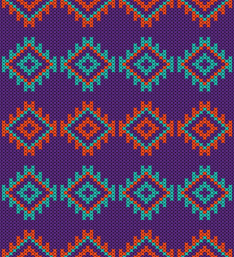 Cotton Argyle Knit Vector concept: Cozy geometric knit texture seamless pattern, soft rhombus pattern. Design for: fabric, rug, fashion, decor. I drew this by myself, it&rsquo;s not AI generated
