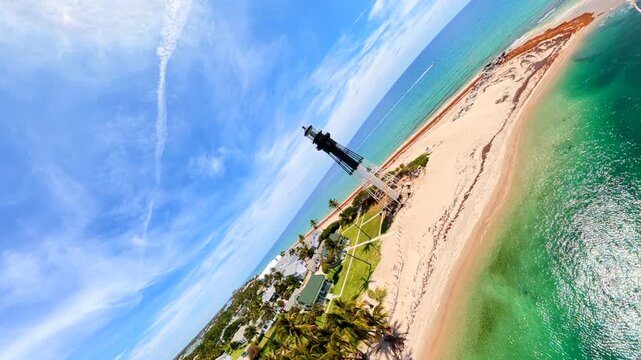 Aerial inverted roll Hillsboro Lighthouse inlet