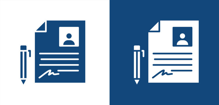 biodata icon, with light and dark background.