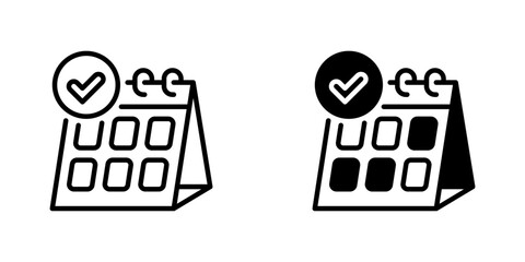 Fototapeta premium Calendar Planner Vector Line Icon for Productivity and Office