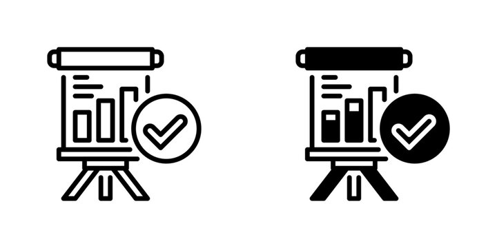 Flipchart Vector Line Icon for Business and Office