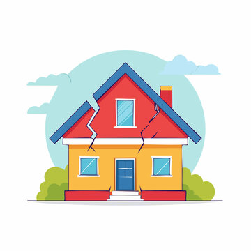 Cracked House Illustration