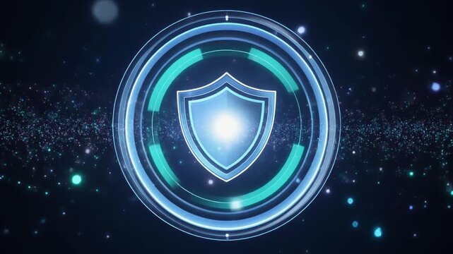 Cybersecurity Shield Protecting Digital Network