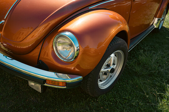 Berlin, Germany - May 2, 2026. Volkswagen Beetle detail at Oldtimer Open Air