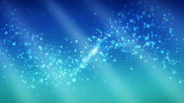 blue abstract light particles background with bokeh sparkles