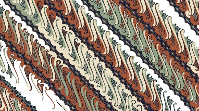 Muted Earth Tone Traditional Batik Parang Pattern Background