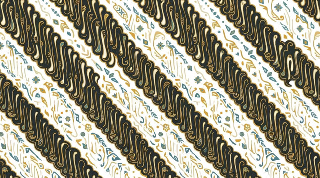 Traditional Ethnic Parang Batik Seamless Pattern Design