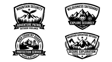 Fototapeta premium Mountain Security Badges and Logos.