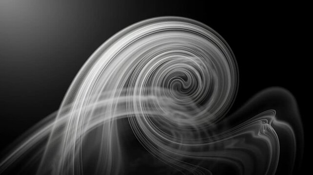 abstract spiral glow on black background flowing light swirl