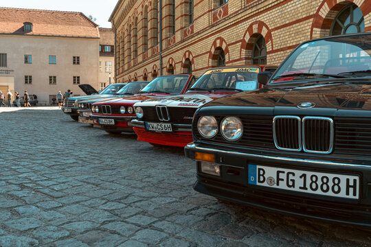 Berlin, Germany - May 2, 2026. BMW classic cars at Oldtimer Open Air