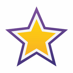 Obraz premium Yellow Star with Purple and White Outline