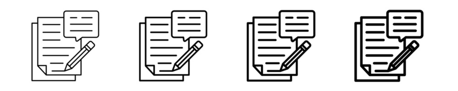 Content Writing Icon Set Different Style Collection