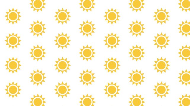 Simple White Summer Sun Pattern Wallpaper Animation with Endless Horizontal Movement 4K 60fps