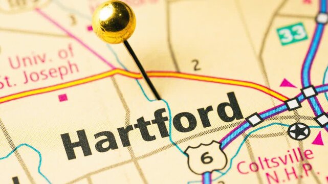 Hartford Connecticut Map Capital Insurance City