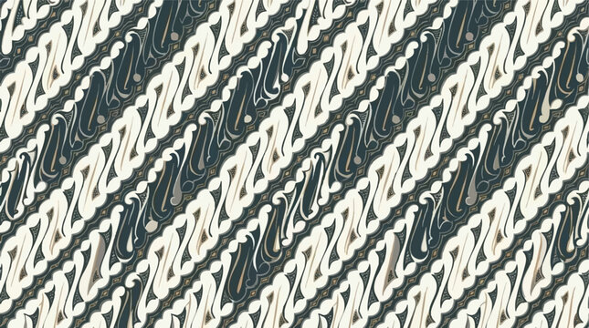 Elegant White and Gray Batik Parang Seamless Pattern Background