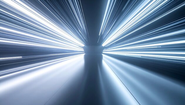 Abstract Speed of Light Tunnel with Shiny Floor