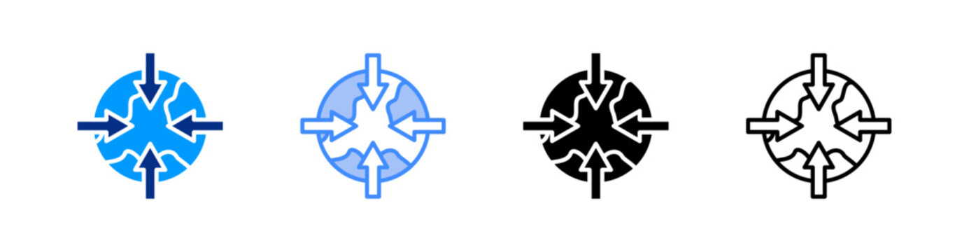 Gravity Multiple Style Icon Set Vector 