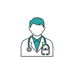 Fototapeta premium Doctor wearing stethoscope and lab coat.