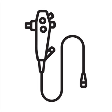 Medical colonoscope outline icon vector.