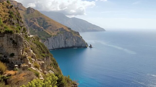 Amalfi Coast, Mediterranean Sea, Italy.