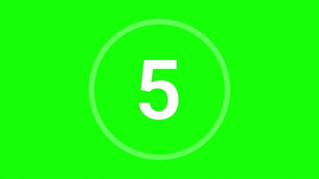 10 second Countdown green screen Simple timer animation 10 to 0 with green screen background 4k video 4K