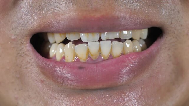 Yellow teeth, periodontitis, dental disease

